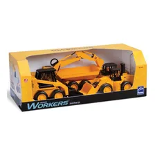 Kit 4 Tratores Escavadeira Miniatura Brinquedo Infantil-roma Cor Amarelo E Preto Foto mini 4