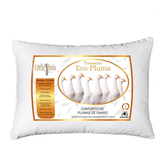 Kit 4 Travesseiro Antialérgico Pluma De Ganso Silicone Macio Cor Branco Foto 1