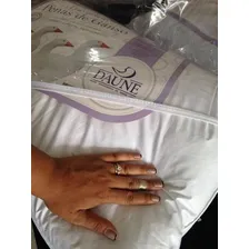 Kit 4 Travesseiros 100% Penas De Ganso 45x65cm Daune Cor Branco Foto mini  3
