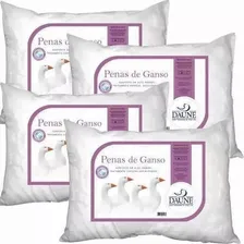 Kit 4 Travesseiros 100% Penas De Ganso 45x65cm Daune Cor Branco Foto  mini 1