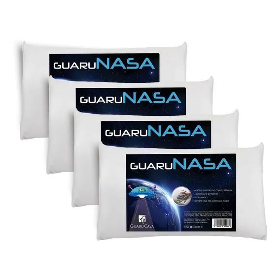 Kit 4 Travesseiros Nasa Viscoelástico Troque De Travesseiros Foto 1
