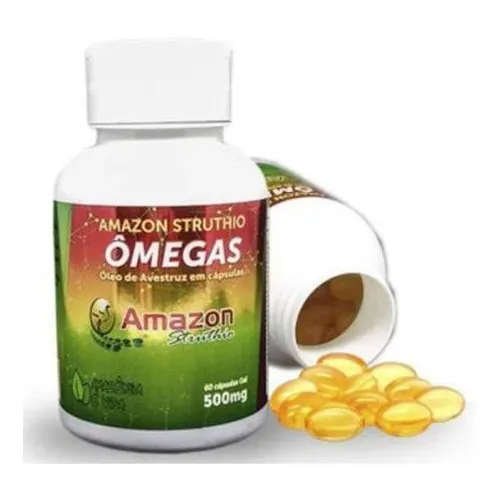Kit 4 Un Óleo Avestruz Cápsula Amazon Struthio 60 Capsulas Foto 1