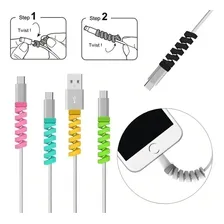 Kit 4 Un Protetor Para Cabo Usb Fio Carregador Fone Ouvido Cor Colorido Foto mini 2