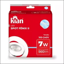 Kit 4 Und. Spot Super Led Embutir Gesso Redondo 7w Branco Foto  mini 1