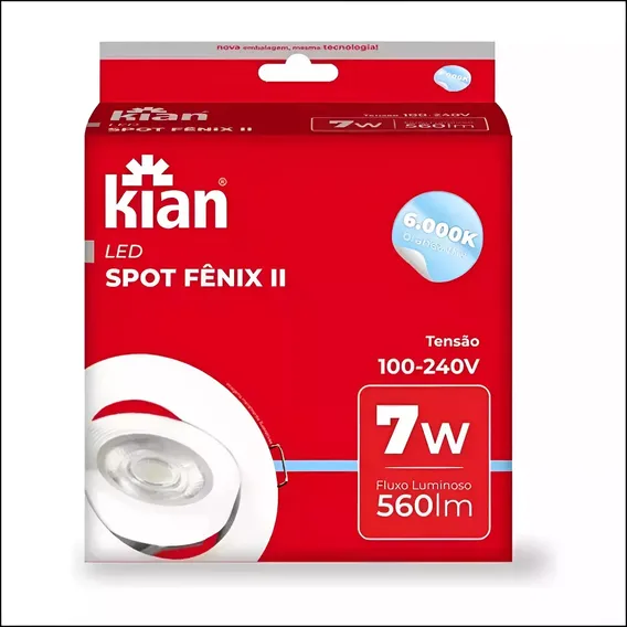 Kit 4 Und. Spot Super Led Embutir Gesso Redondo 7w Branco Foto 1