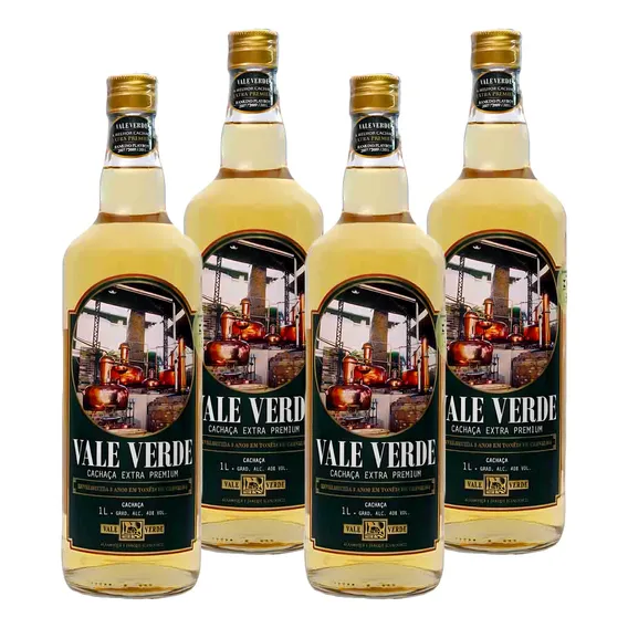 Kit 4 Unid Cachaça Vale Verde Extra Premium 1000ml Foto 1