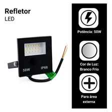 Kit 4 Unidades Refletor Led 50w Holofote Bivolt Branco Frio Carcaça Preto Luz Branco-frio 110v/220v (bivolt) Foto mini 4
