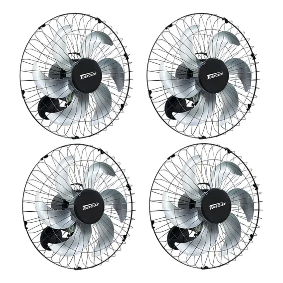 Kit 4 Ventilador Parede 50cm 200w Industrial 6pás Preto 110v Foto 1