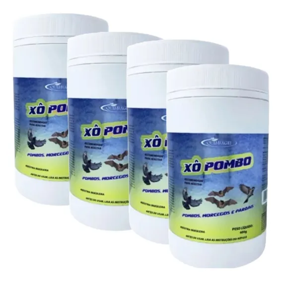 Kit 4 Xo Pombo Pastilha Afasta Repele Pardais Morcego 400g Foto 1