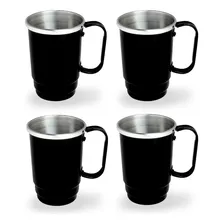 Kit 40 Caneca Borda Polida 350ml Cerveja AlumÃnio Chopp Cor Preto Foto mini 1