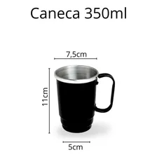 Kit 40 Caneca Borda Polida 350ml Cerveja AlumÃnio Chopp Cor Preto Foto mini 3