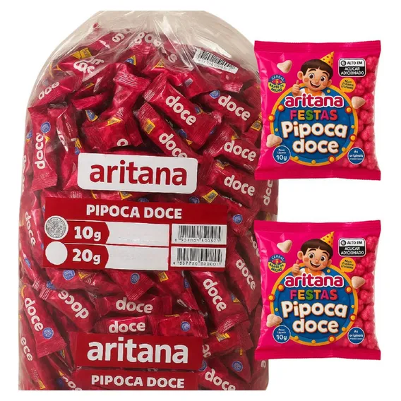 Kit 40 Mini Pipoca Doce De 10gr Aritana Festa São João Foto 1