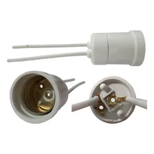 Kit 40 Soquete E27 Branco Para Lâmpada Bulbo Rabicho 2a 250v Foto mini 1
