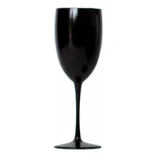 Kit 40 Taças Vinho Drink 420ml Acrílica - Aloha Cor Preto Foto  mini 1