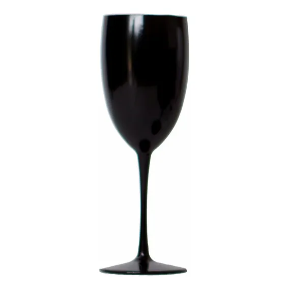 Kit 40 Taças Vinho Drink 420ml Acrílica - Aloha Cor Preto Foto 1