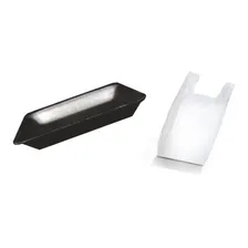 Kit 400 Bandeja Isopor Preta B02 Funda + Sacola Branca 38x48 Foto mini 1