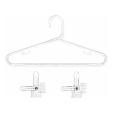 Kit 400 Cabides Acrílico Tradicional Fino + 50 Presilhas Foto mini  3