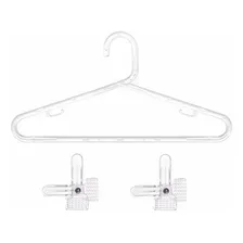 Kit 400 Cabides Acrílico Tradicional Fino + 50 Presilhas Foto mini  3