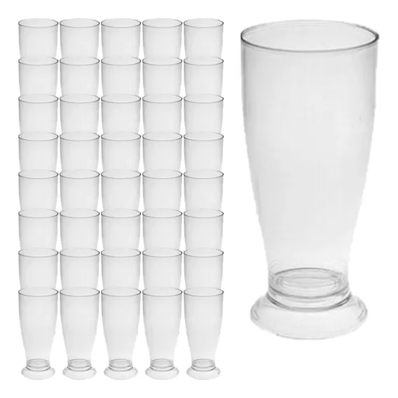 Kit 42 Copos Mini Tulipa Acrílico Transparente 220ml Chopp Foto 1