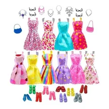 Kit 42p莽 Roupinha Para Boneca Roupa Acess贸rios Bolsa Vestido Foto mini 2