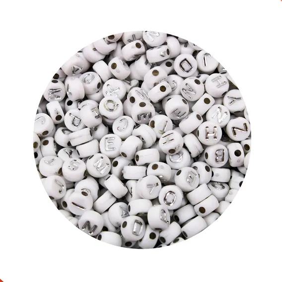 Kit 4300 Miçangas Alfabeto Infantil Letras Entremeio - Prata Comprimento 10 Cor Missanga Alfabeto Prata Diâmetro 10 Foto 1