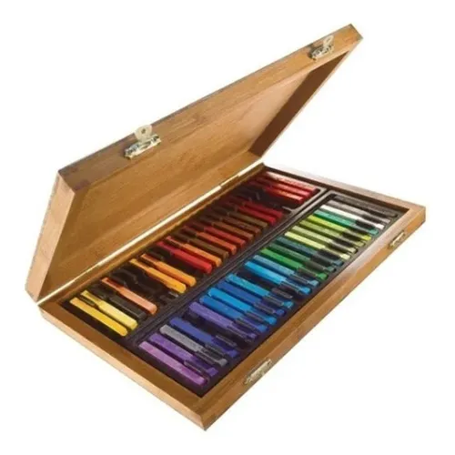Kit 48 Cores Giz Pastel Seco Estojo ArtÃstico Desenho Arte Foto 1
