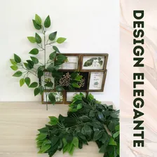 Kit 48 Galhos Folhagem Decorativa Ficus Artificial Premium Cor Verde Foto mini 4