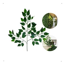 Kit 48 Galhos Folhagem Decorativa Ficus Artificial Premium Cor Verde Foto  mini 1