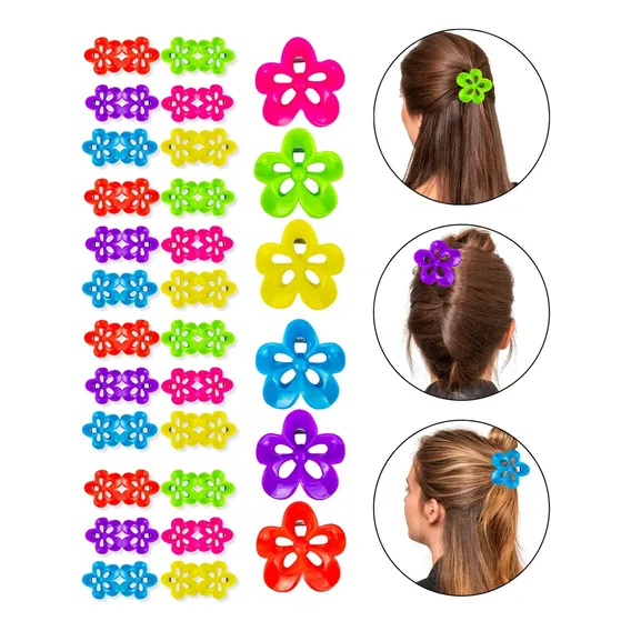 Kit 48 Presilha Prendedor Acess贸rio Cabelo Flor Multicolor Foto 1