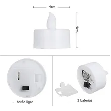Kit 48 Vela Decorativa Led Amarela Led Decorativa Festa Luz Foto mini 2