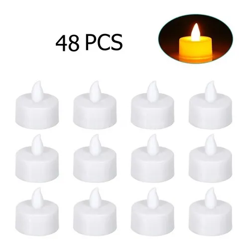 Kit 48 Vela Decorativa Led Amarela Led Decorativa Festa Luz Foto 1