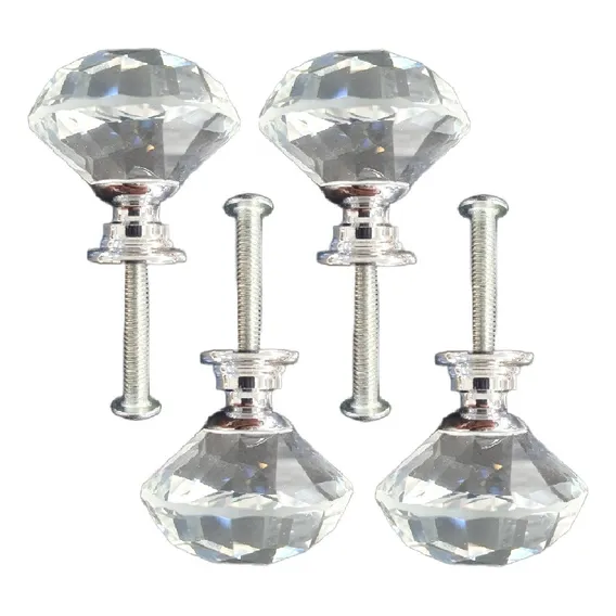 Kit 4/un Puxador Cristal 30mm De Gavetas Box M贸veis Standard Foto 1
