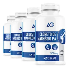 Kit 4x Cloreto De Magnesio Pa 500mg Formula Avançada 120caps Sabor Neutro Foto  mini 1