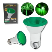 Kit 4x Lâmpada Led Par20 6w Verde Ip65 Luminatti Lm161 Foto  mini 1