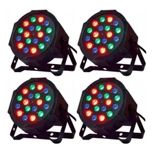 Kit 4x Led Par 18 Led Canhão De Luz Rgbw Dmx Digital Bivolt Foto  mini 1