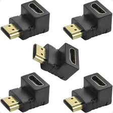 Kit 5 Adaptador Hdmi Curva 90 Graus Em L Macho X Fêmea Tv Foto mini 1