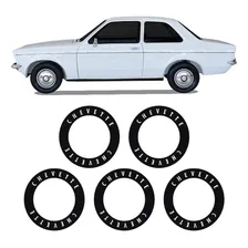 Kit 5 Adesivos Calota Roda Chevette 1976 Sl Tubarão Preto Foto mini 1