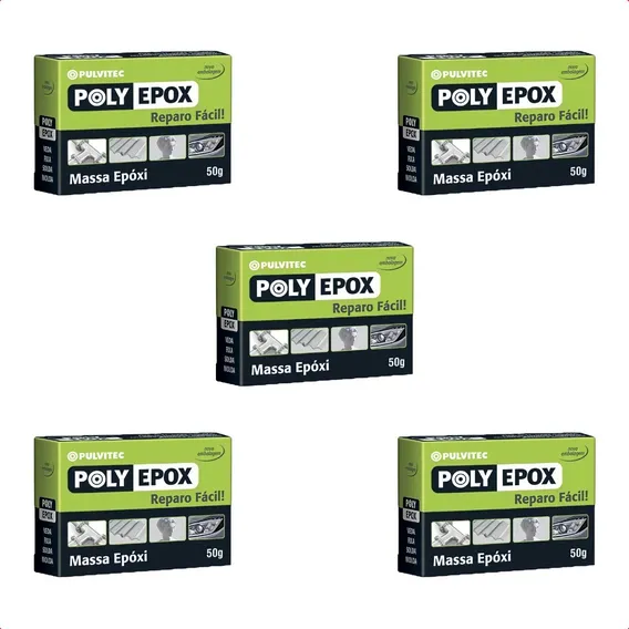 Kit 5 Adesivos Epóxi Endurecedor Cola Massa Viscosidade Foto 1