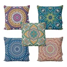 Kit 5 Almofadas Decorativas Mandalas E Coloridas 40x40 Foto mini 1