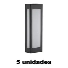 Kit 5 Arandela Externa 40cm E-27 Preto Retangular 3 Facho Cor Preto Foto mini 2
