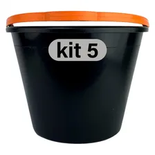 Kit 5 Balde Preto Plastico Reforçado 12l Foto mini 1