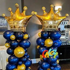 Kit 5 BalÔes, Balão Coroa Metalizado Dourado Gigante 73cm Foto mini 4