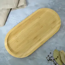 Kit 5 Bandeja Bambu Oval Travessa Gamela Porções Ecológica Foto mini 4