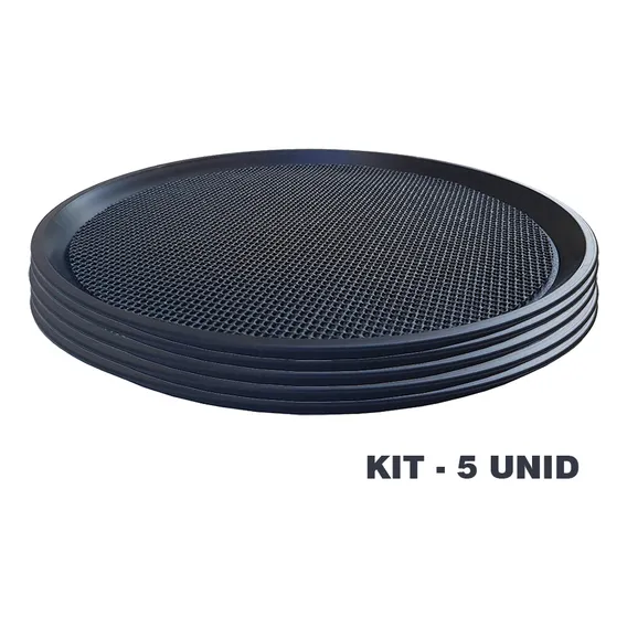 Kit 5 Bandeja Garçom Antiderrapante Preta Ekenox Foto 1