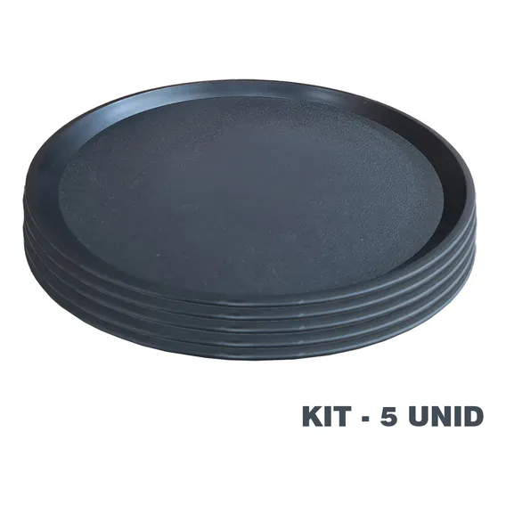 Kit 5 Bandejas Redondas Garçom 40cm Foto 1