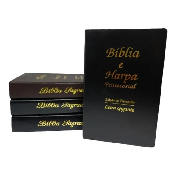 Kit 5 Bíblia Sagrada Letra Gigante Com Harpa Atacado Foto 1
