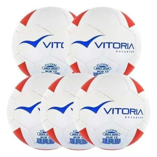 Kit 5 Bolas Futsal Vitoria Brx Max 200 Sub 13 Of2021 Foto 1