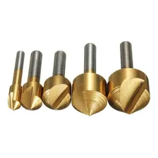 Kit 5 Broca Escariadora Conica Ferro Madeira Metal 6 A 19 Mm Foto mini  2