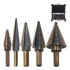 Kit 5 Brocas C么nicas Escalonadas 50 Medidas Titanio Foto mini 2