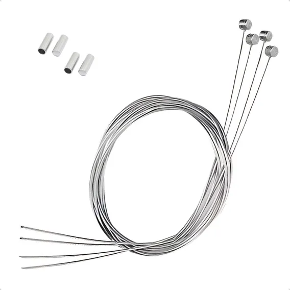 Kit 5 Cabo Aço Freio Bike 1.75m Universal C/ 10 Terminais Foto 1